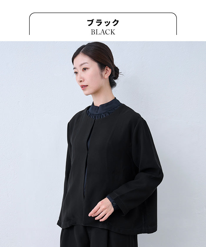 ブラックフォーマル ウォッシャブル こなれジャケット　ブラック