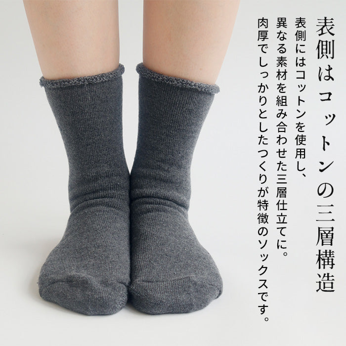 ここちうるわし メリノウール 三層 パイルソックス　商品説明